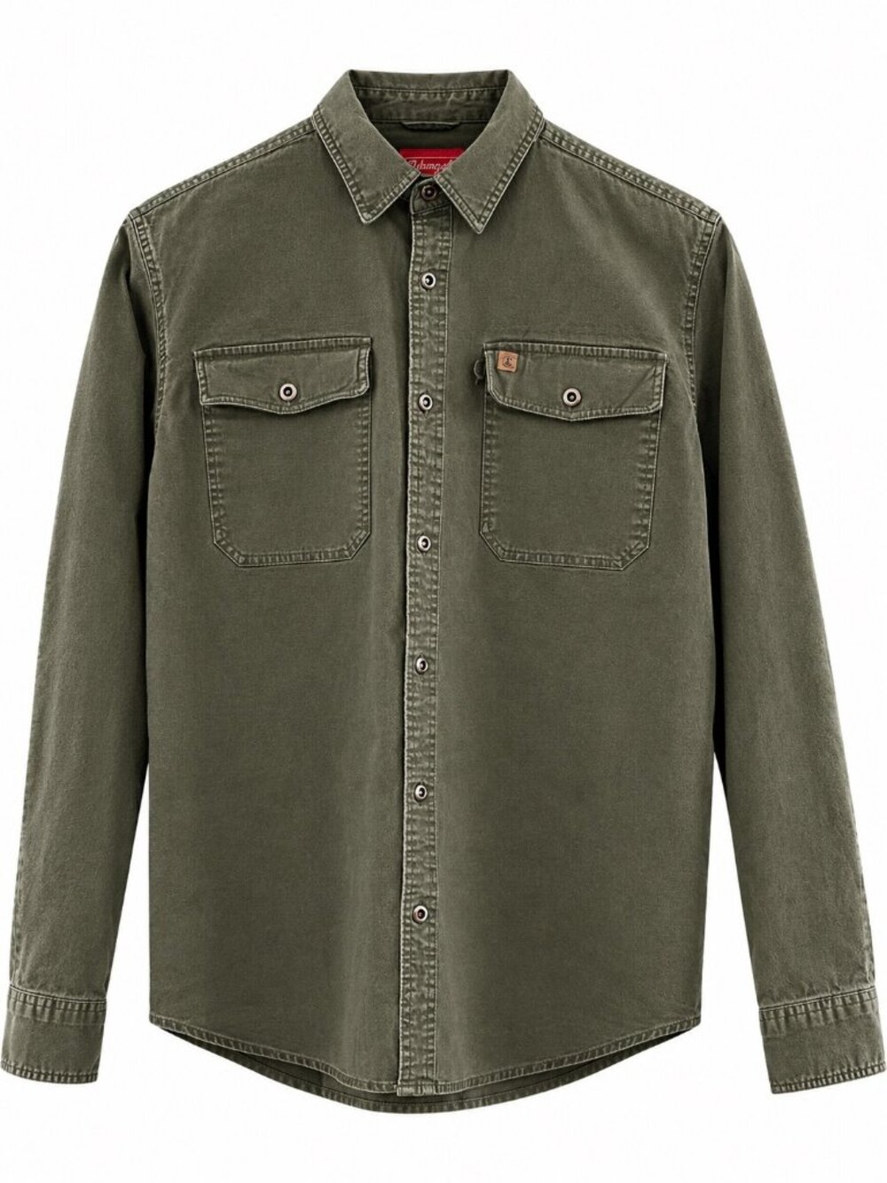 Coleman Mens Olive Green Long-Sleeve Button-Up Shirt With Chest Pockets Size XL